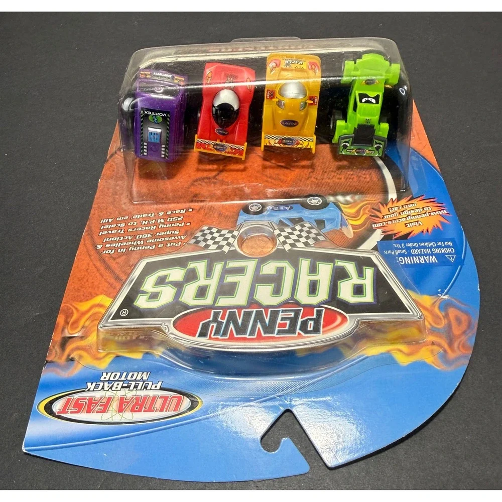 Penny Racers Vortexers‎ Toy Cars Kids Unisex OS Multicolor Pull-Back 4-Pack 2002